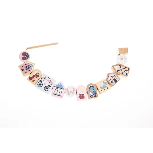 Jucarie Din Lemn, Cubika, “Joc de Indemanare Personaje de Poveste” - Pastel