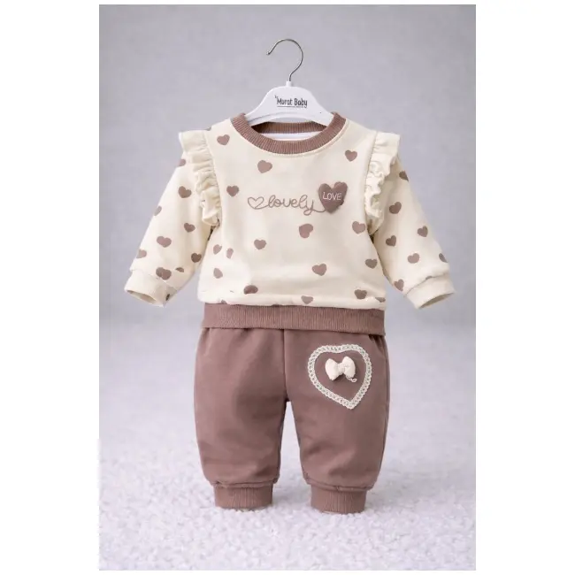 Set 2 piese bluzita cu pantalonasi cu inimioare bpe10218-1-29