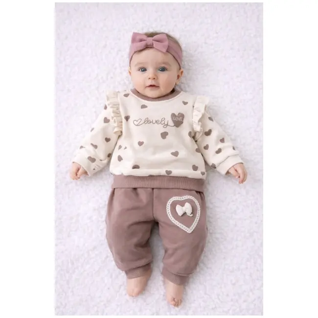 Set 2 piese bluzita cu pantalonasi cu inimioare bpe10218-1-29