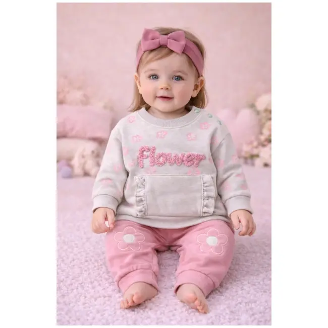 Set 2 piese bluzita cu pantalonasi flower bpe10218-1-29