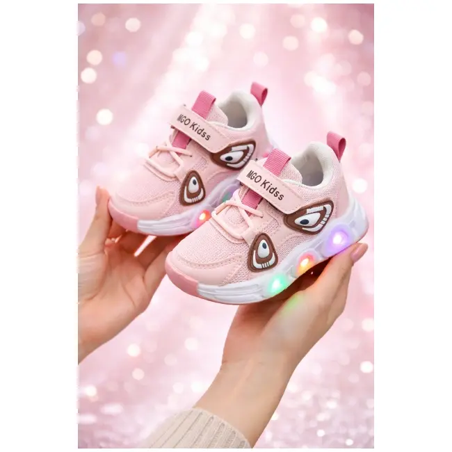 Adidasi roz cu luminite panda new style adt-19-1