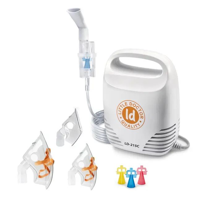 Aparat aerosoli Little Doctor LD-215C, nebulizator cu compresor, 3 dimensiuni de particule, Alb BITld215c