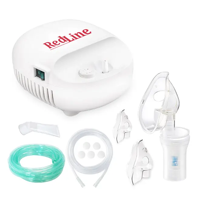 Aparat aerosoli RedLine NB-230C Ultra, masca copii si adulti, kit Ultra cu furtun de 6m si masca bebelusi, nebulizator cu compresor BITNB230ultra