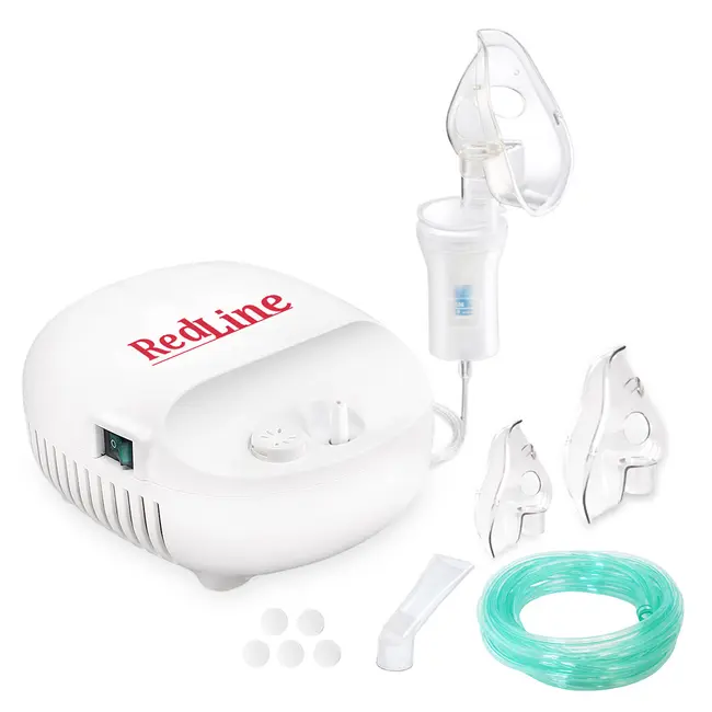 Aparat aerosoli RedLine NB-230C Ultra, masca copii si adulti, kit Ultra cu furtun de 6m si masca bebelusi, nebulizator cu compresor BITNB230ultra