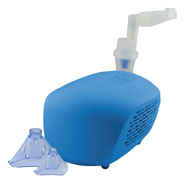 Aparat aerosoli Sanity Domowy AP 2819, nebulizator cu compresor, masca pediatrica si masca adulti, Albastru BITsanitydomowy