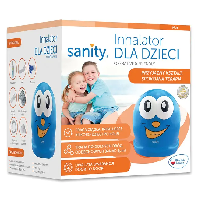 Aparat aerosoli Sanity Inhaler Kids, nebulizator cu compresor pentru copii BITsanitykids