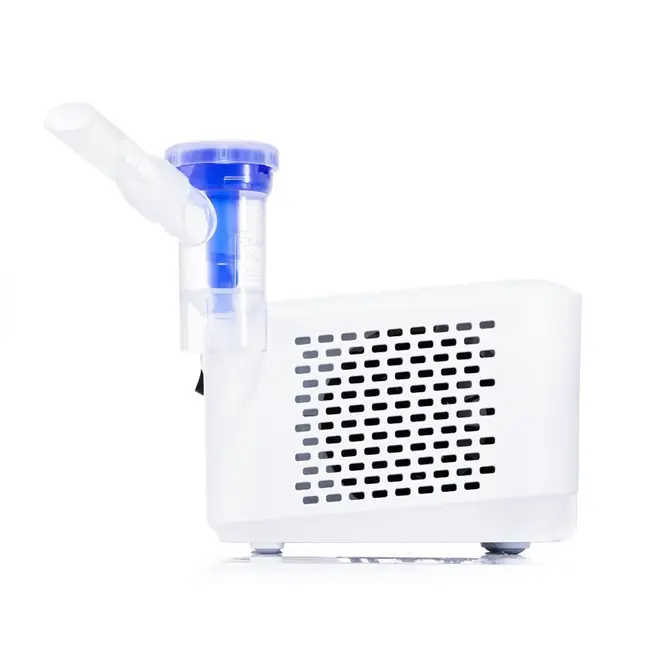 Aparat aerosoli VITAMMY Microfine+ by Flaem, nebulizator cu compresor, utilizare profesionala, masca copii si adulti SoftTouch, fara ftalati si BPA, MMAD 4,48 &mu;m, Alb BITmicrofineplus