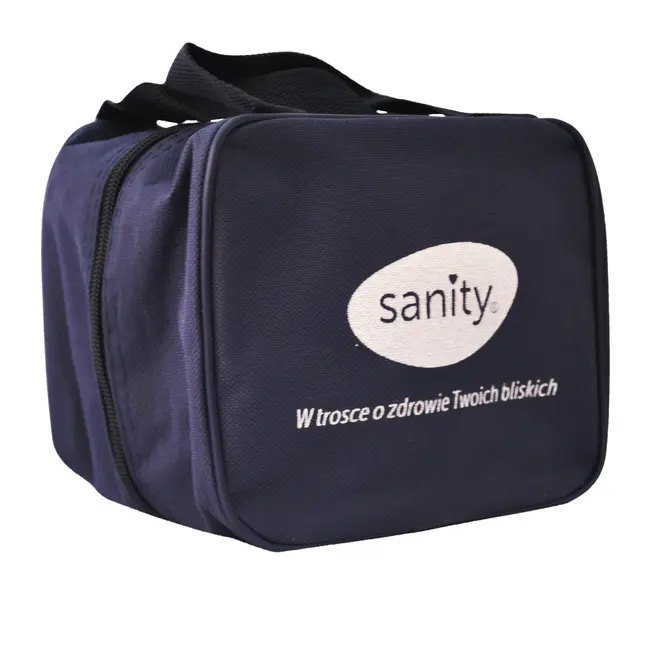 Aparat aerosoli cu compresor Sanity  Inhaler Simple, MMad 2.44 &mu;m, compact si dimensiuni reduse, geanta de transport, alb BITsanitysimpleinhaler