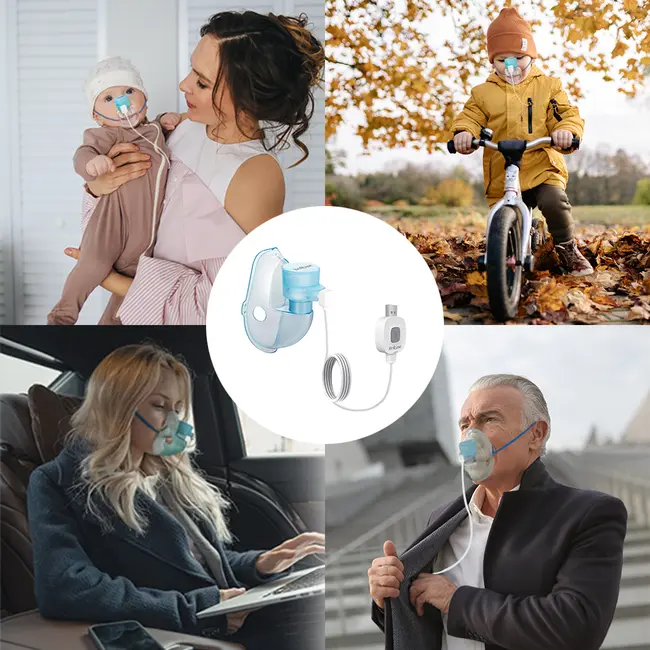 Aparat aerosoli portabil RedLine IQ M200, nebulizator ultrasonic, tehnologie MESH, masca bebelusi, copii si adulti, silentios BITIQM200