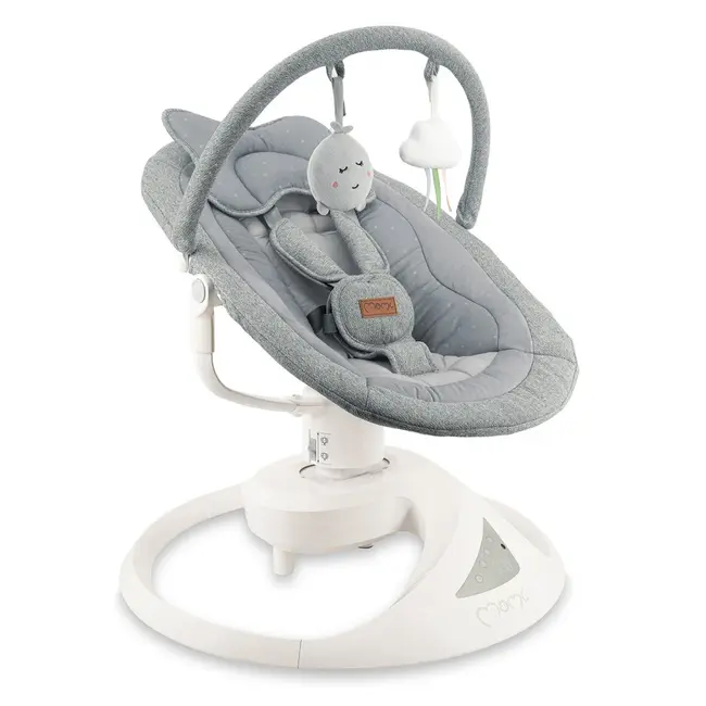 Balansoar electric pentru bebelusi cu sezut rotativ 360 grade , Momi Pearl - Grey KRTBULE00040