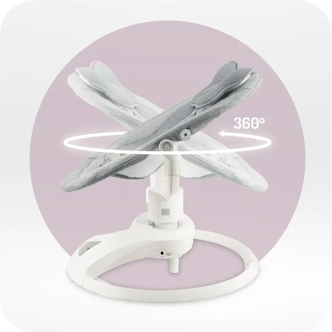 Balansoar electric pentru bebelusi cu sezut rotativ 360 grade , Momi Pearl - Grey KRTBULE00040