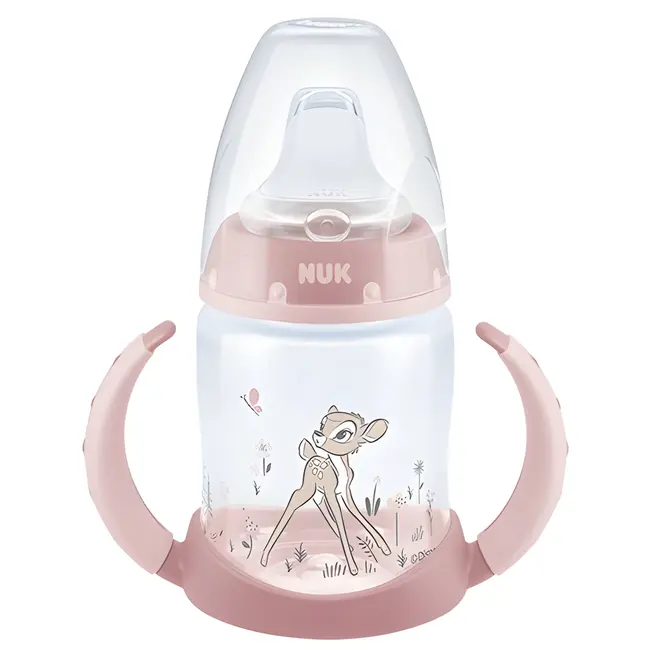Biberon Nuk First Choice PP 150 ml, Control Temperatura, Tetina Invatare Silicon 6-18 luni, Disney Bambi