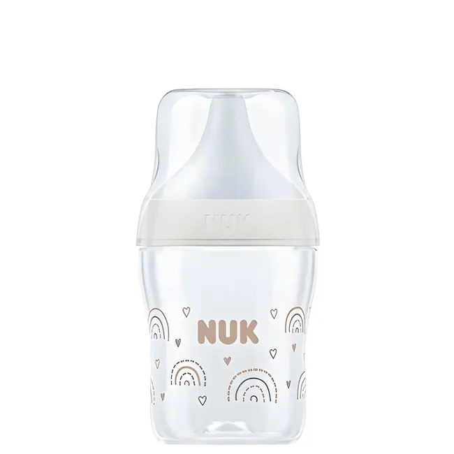 Biberon Nuk Perfect Match Sticla 120 ml Control Temperatura Tetina Silicon S, Curcubeu