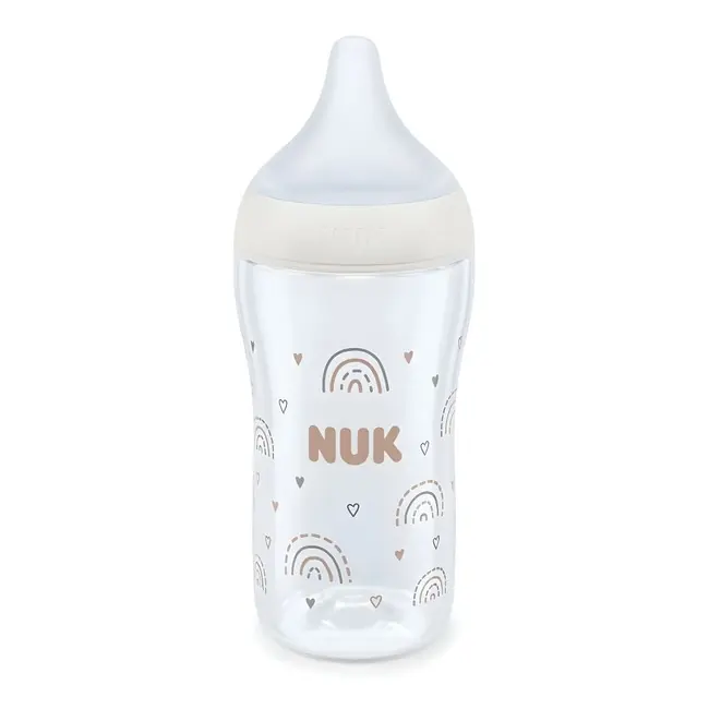 Biberon Nuk Perfect Match Sticla 230 ml Control Temperatura Tetina Silicon M, Curcubeu