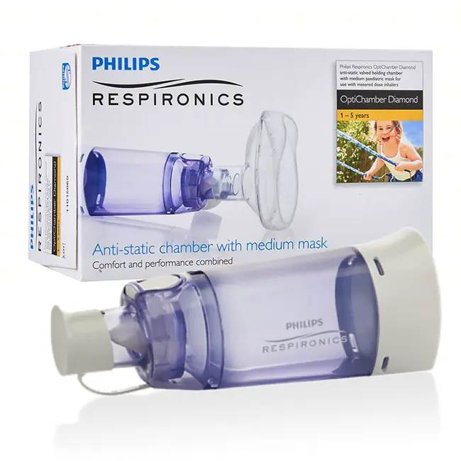 Camera de inhalare Optichamber Diamond, Philips Respironics, cu masca 1-5 ani BITDMSW4LBBM