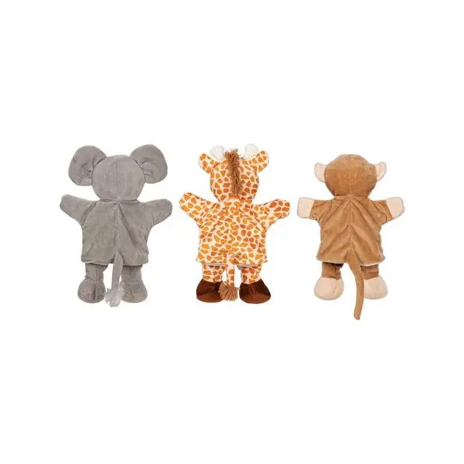 Papusi de teatru pentru copii, girafa-maimuta-elefant, 1 an+, set 3 buc, goki