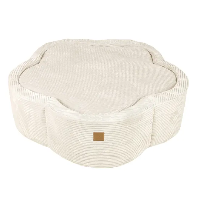 Piscina Cu Bile Meowbaby   ,   Aesthetic Ecru Flower, Spuma Moale, Ecru, Personalizabila Cu Bile La Alegere Pjbbafbh00