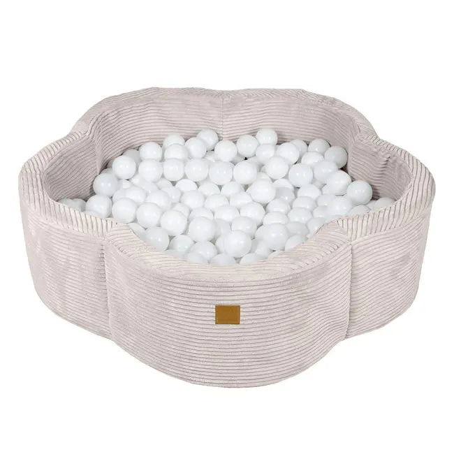 Piscina Cu Bile Meowbaby   ,   Aesthetic Ecru Flower, Spuma Moale, Ecru, Personalizabila Cu Bile La Alegere Pjbbafbh00