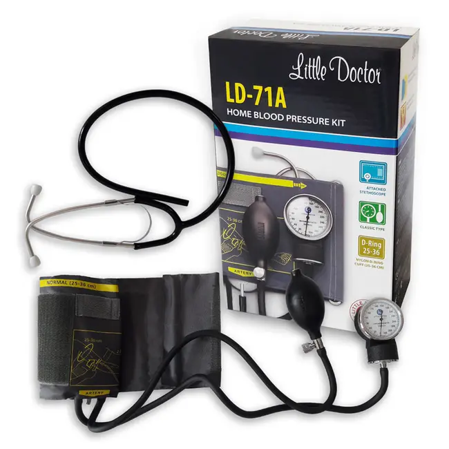 Tensiometru mecanic Little Doctor LD 71A, profesional, stetoscop atasat, manometru din metal BITld71a