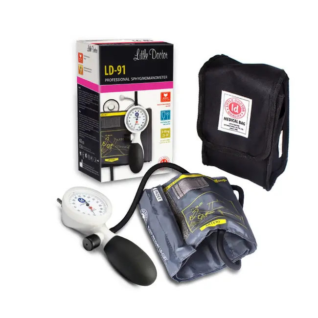Tensiometru mecanic de brat Little Doctor LD 91, profesional, rezistent la socuri, stetoscop inclus BITld91
