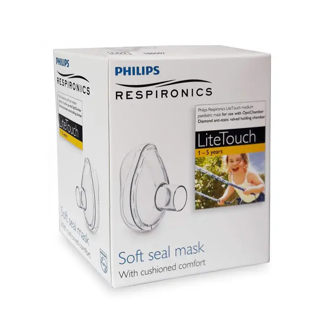 Masca medie LiteTouch Philips Respironics, 1-5 ani, pentru Philips Optichamber BITLiteTouch1-5