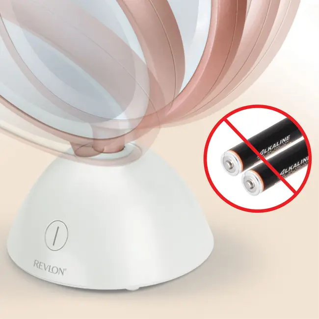 Oglinda cosmetica iluminata Revlon Utimate Glow Beauty RVMR9029, marire de pana la 5x, 2 fete, unghi de inclinare 30  , lumina LED integrata BIToglindaRVMR9029