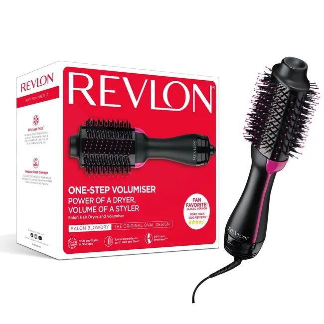 Perie electrica fixa REVLON One-Step Hair Dryer  Volumizer, RVDR5222E2, pentru par mediu si lung BITRVDR5222E2