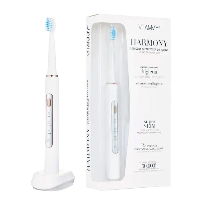 Periuta de dinti electrica VITAMMY Harmony, 60000 vibratii min, 3 moduri de periaj, Alb, TB8132-CE White BITharmonyalb