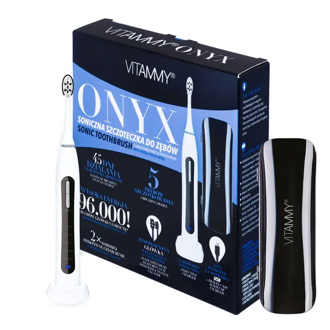 Periuta de dinti electrica VITAMMY Onyx, 96000 vibratii min, 5 moduri de periaj BITvitammyonyx