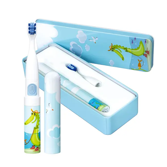 Periuta de dinti electrica VITAMMY Smile, pentru copii 3 +, cutie travel, Animatie Crocodil BITsmilecrocodil