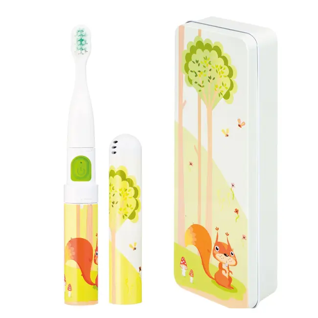 Periuta de dinti electrica VITAMMY Smile, pentru copii 3 +, cutie travel, Animatie Veverita, Alb Vernil, TB8041W BITsmileveverita