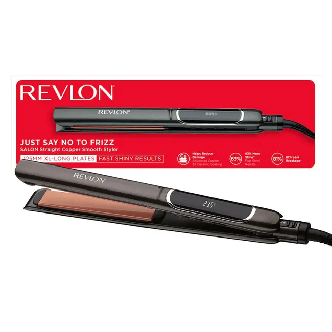 Placa de indreptat parul REVLON Salon Straight Copper Smooth Styler RVST2175E2, afisaj LCD BITplacaRVST2175E