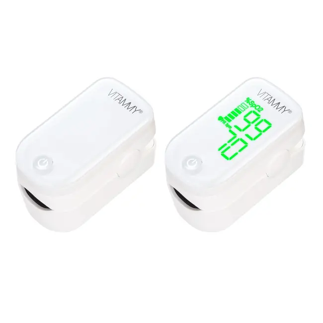 Pulsoximetru Vitammy O2, afisaj LED usor de citit, masoara saturatia SpO2 si pulsul, Alb BITvitammyO2