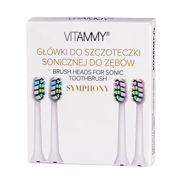 Set 4 rezerve periuta de dinti VITAMMY Symphony, Alb, TH1911-4 White BITrezerveymphonyalb