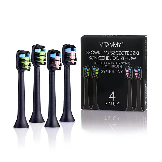 Set 4 rezerve periuta de dinti VITAMMY Symphony, Negru, TH1911-4 Black BITrezerveymphonynegru