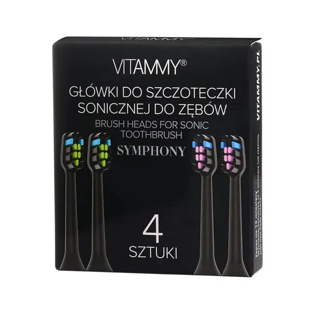 Set 4 rezerve periuta de dinti VITAMMY Symphony, Negru, TH1911-4 Black BITrezerveymphonynegru
