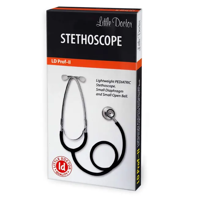 Stetoscop Little Doctor LD Prof II, stetoscop metalic utilizabil pe ambele parti, diafragma mica, Negru Inox BITldprofII