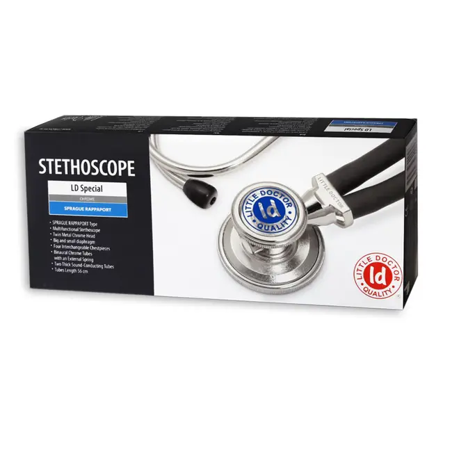 Stetoscop Little Doctor LD Special, 2 tuburi, lungime tub 56cm, Negru Inox BITldspecial