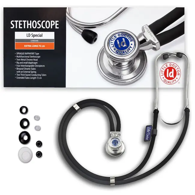Stetoscop Little Doctor LD Special, 2 tuburi, lungime tub 72cm, Negru Inox BITspecial272