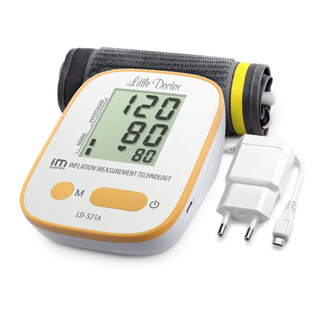 Tensiometru electronic de brat Little Doctor LD-521A, adaptor inclus, Algoritm IMS, memorare 90 de valori, manseta 22 - 42 cm BITld521a