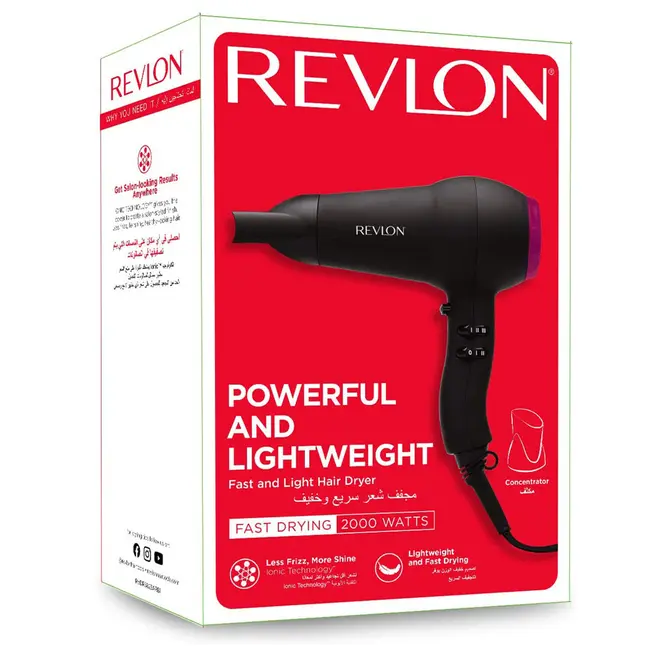 Uscator de par REVLON Fast and Light  RVDR5823E3, 2 viteze, 3 trepte de temperatura BITuscatorRVDR5823E1