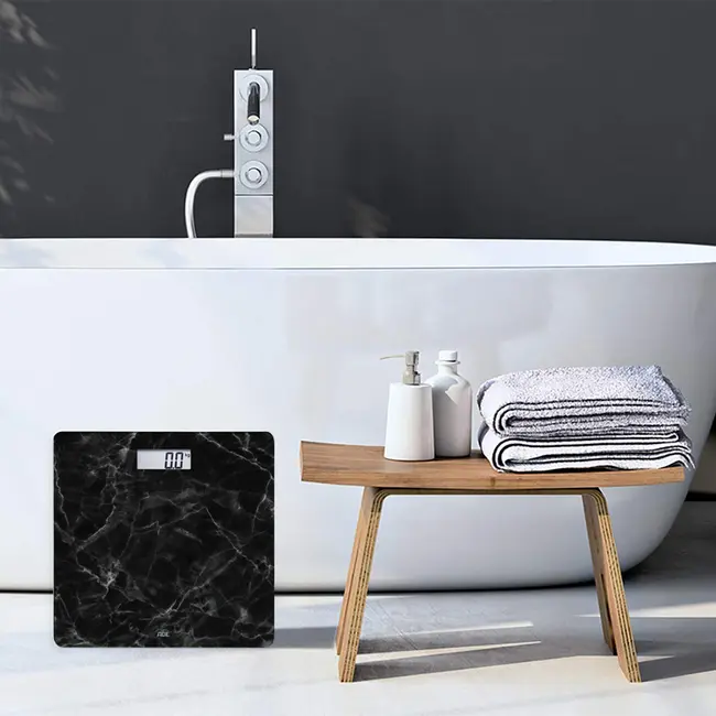 Cantar corporal electronic ADE BE1712 Aurora, Model Marmura, Ecran LCD, Negru BITauroranegru