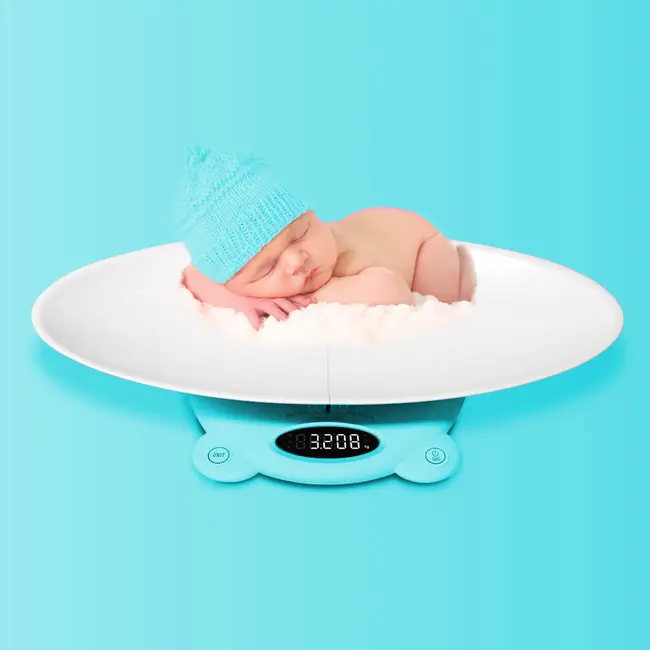 Cantar electronic Vitammy Babycinno, 4 in 1, pentru nou-nascuti, bebelusi, copii si adulti, tava detasabila, ecran LCD, greutate maxima 120 kg, Turcoaz BITVitammybabycinnoturcoaz