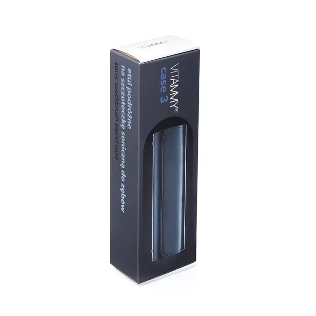 Husa de protectie Vitammy Case 3, din piele ecologica, dedicata periutelor de dinti electrice Vitammy: Aurum, Pearl+, Platinum, Symphony, Smils, Harmony, Splash, Dino, Negru BITvitammycase3negru