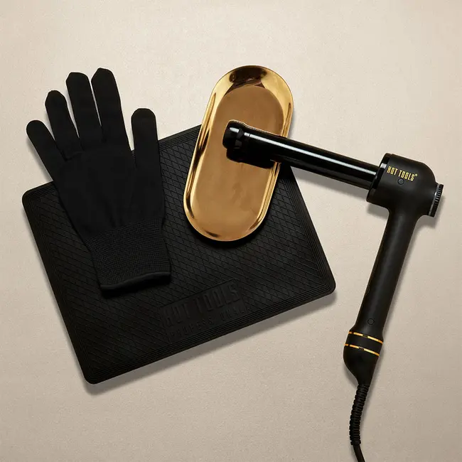 Ondulator Hot Tools Curlbar, Pro Artist Black Gold collection, 32 mm, 8 trepte de temperatura, invelis din titan, cronometru pentru bucle, HTCURL1110BG BITHTCURL1110BG