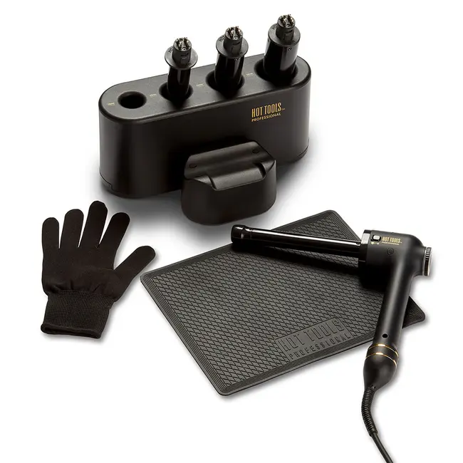 Ondulator multifunctional Hot Tools Curlbar Set, Pro Artist Black Gold collection, 4 capete detasabile de 19, 25, 32 si 38 mm, 8 trepte de temperatura, invelis din titan, HTCURLSETBGUKE BITHTCURLSETBGUKE