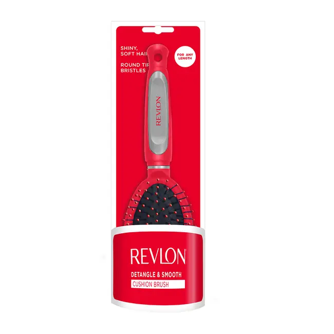 Perie de par Revlon RV2820UKE, cu cap plat, pentru toate tipurile de par, Rosu BITRV2820UKE
