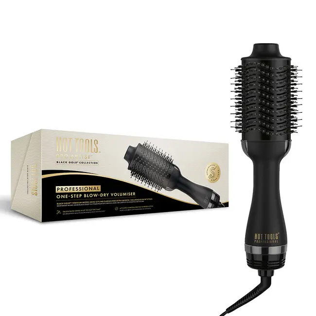 Perie electrica fixa Hot Tools One-Step Blow Dry Volumiser, Pro Artist Black Gold collection, 3 trepte de temperatura, HTDR1090BGUKE BITHTDR1090BGUKE
