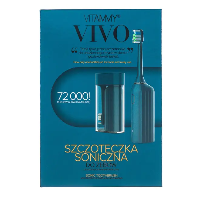 Periuta de dinti electrica VITAMMY Vivo, model premium, 72000 vibratii min, 3 moduri de periaj, rezistenta la apa, Antracit BITvivoantracit