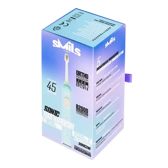 Periuta de dinti electrica Vitammy Smils Cloud, 82.000 de miscari min, 5 programe de periaj, baza incarcare USB, 2 capete periuta, Bleu BITsmilscloud